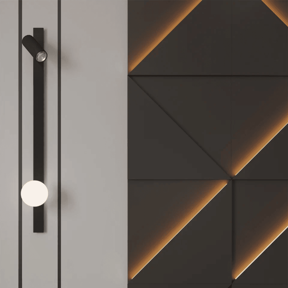 Модульная стеновая 3D панель с LED подсветкой ДАРК ГРЕЙ / PRIZMA