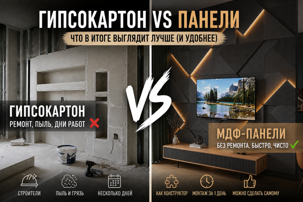 Гипсокартон vs панели с подсветкой: что выглядит лучше
